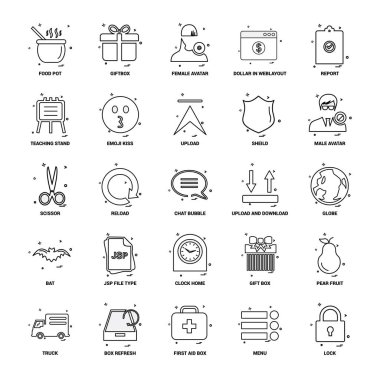 25 iş kavramı Mix satır Icon set