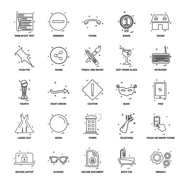 25 iş kavramı Mix satır Icon set