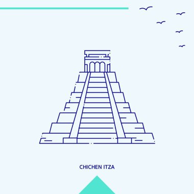 Chichen Itza manzarası vektör çizim