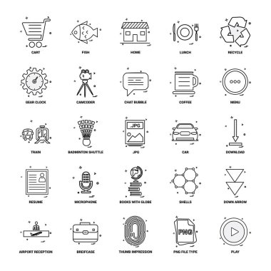 25 iş kavramı Mix satır Icon set