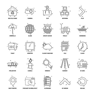 25 iş kavramı Mix satır Icon set