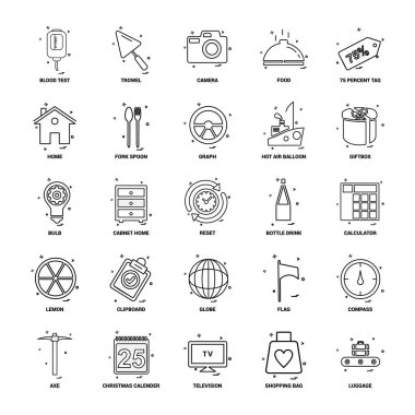 25 iş kavramı Mix satır Icon set