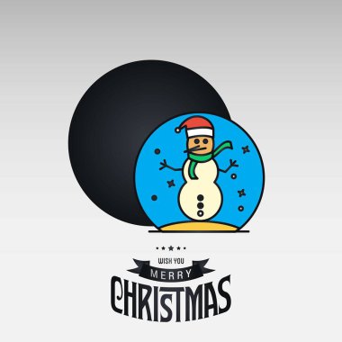 Neşeli Noel kartı ile yaratıcı tasarım ve açık renkli vektör