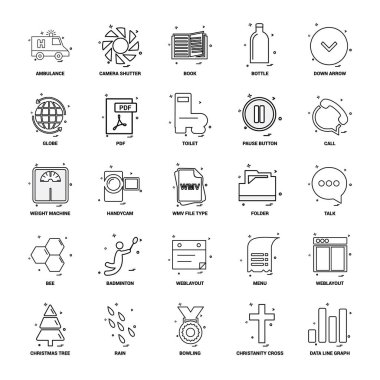 25 iş kavramı Mix satır Icon set