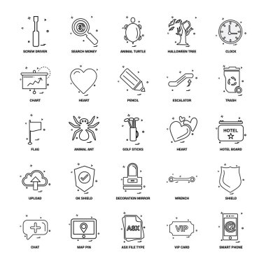 25 iş kavramı Mix satır Icon set