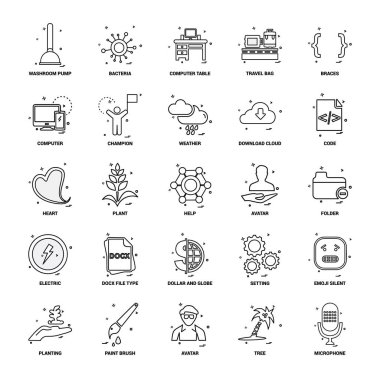 25 iş kavramı Mix satır Icon set