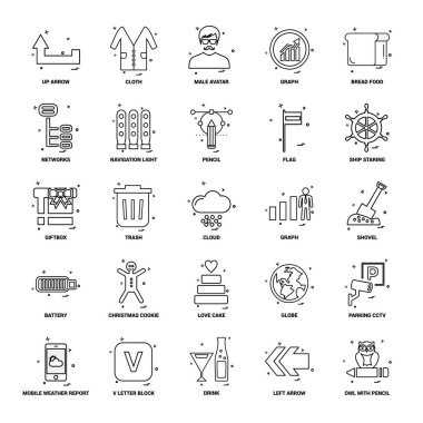 25 iş kavramı Mix satır Icon set