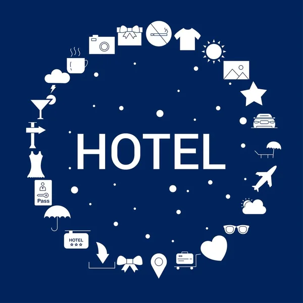 Ikona Creative Hotel Tło — Wektor stockowy