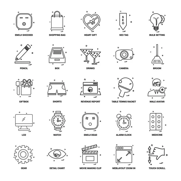 Conjunto Iconos Línea Mezcla Concepto Negocio — Archivo Imágenes Vectoriales