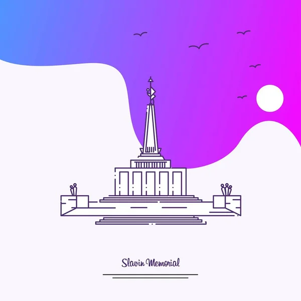 Slavin Memorial Skyline Vector Ilustración — Vector de stock