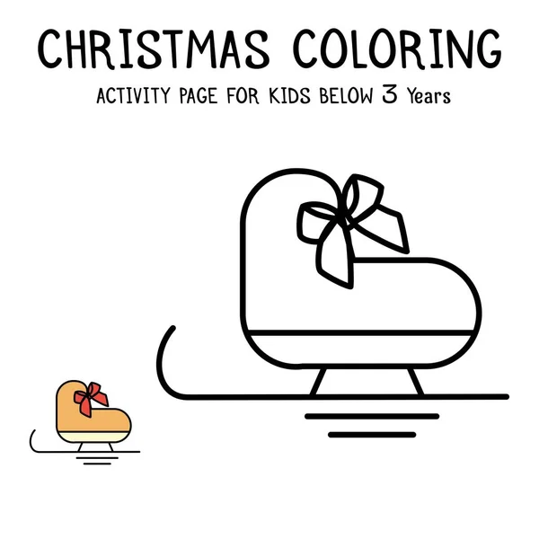 Libro Actvity Para Colorear Navidad Para Niños Menores Años — Vector de stock