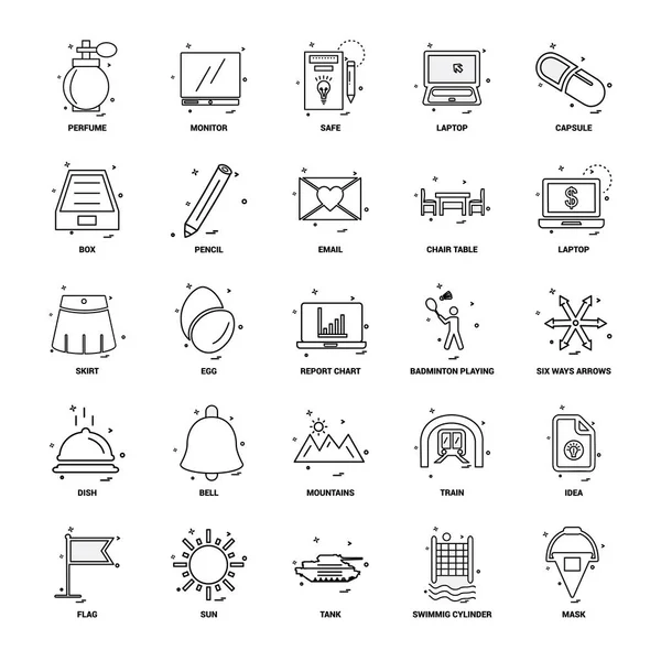 Business Koncepce Mix Linie Icon Set — Stockový vektor