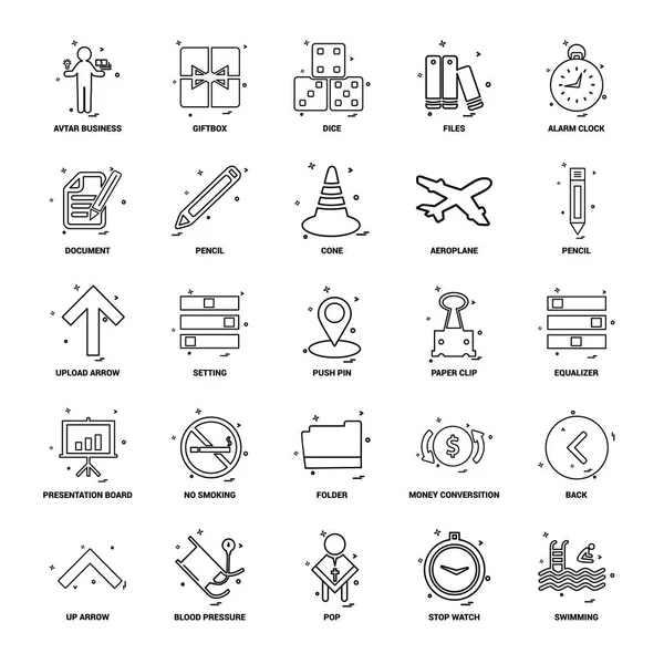 Business Concept Mix Lijn Icon Set — Stockvector