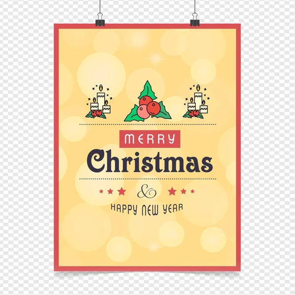 Merry Christmas Card Creative Design Light Background — Stock Vector