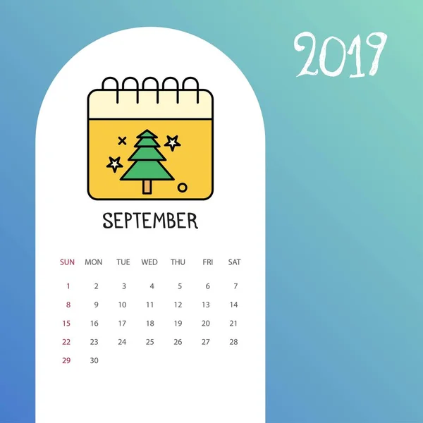 2019 Feliz Ano Novo Maio Calendário Modelo Fundo Natal —  Vetores de Stock