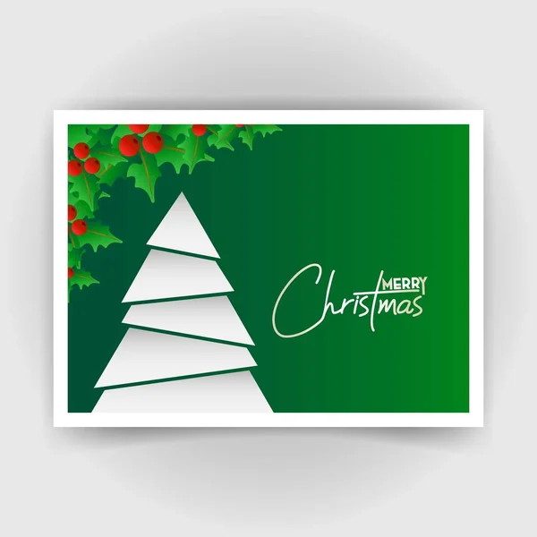 Christmas Card Design Green Background Vector — Stock Vector