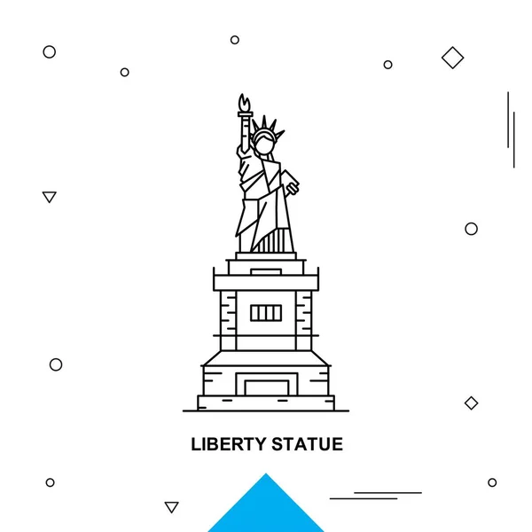 Liberty Statue Skyline Vector Ilustración — Vector de stock