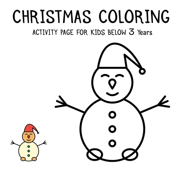 Libro Actvity Para Colorear Navidad Para Niños Menores Años — Vector de stock
