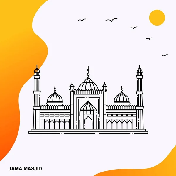 Resor Jama Masjid Affisch Mall — Stock vektor