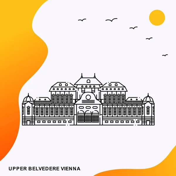 Reise Oberes Belvedere Wien Plakatvorlage — Stockvektor