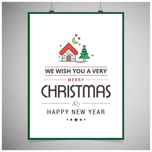 Christmas Card Design Elegant Design Light Background — Stock Vector
