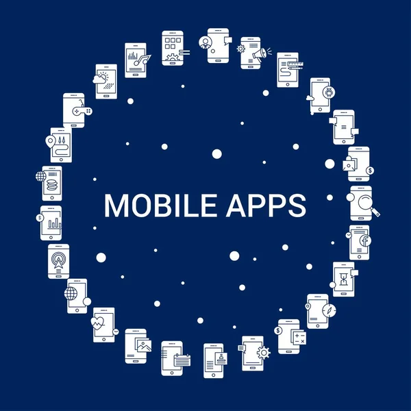 Icône Applications Mobiles Créatives Arrière Plan — Image vectorielle