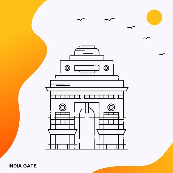 Templat Templat Gate Perjalanan India - Stok Vektor