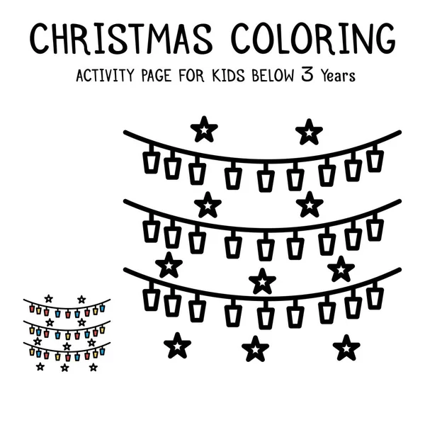 Libro Actvity Para Colorear Navidad Para Niños Menores Años — Vector de stock