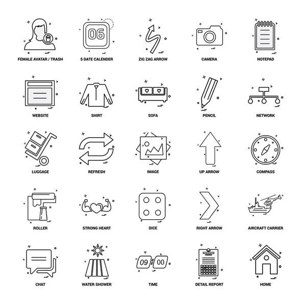 Conjunto Iconos Línea Mezcla Concepto Negocio — Archivo Imágenes Vectoriales