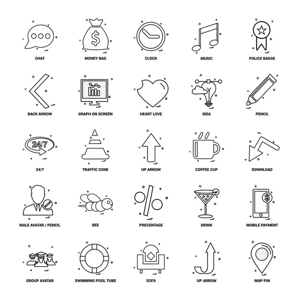 Conjunto Iconos Línea Mezcla Concepto Negocio — Archivo Imágenes Vectoriales