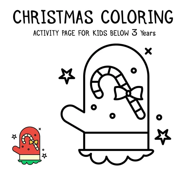 Libro Actvity Para Colorear Navidad Para Niños Menores Años — Vector de stock