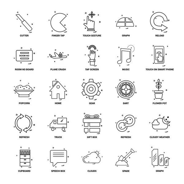 Business Concept Mix Lijn Icon Set — Stockvector