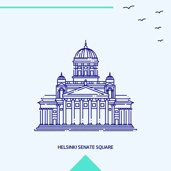 Helsinki Senate Square Skyline Vector Illustration — Stock Vector