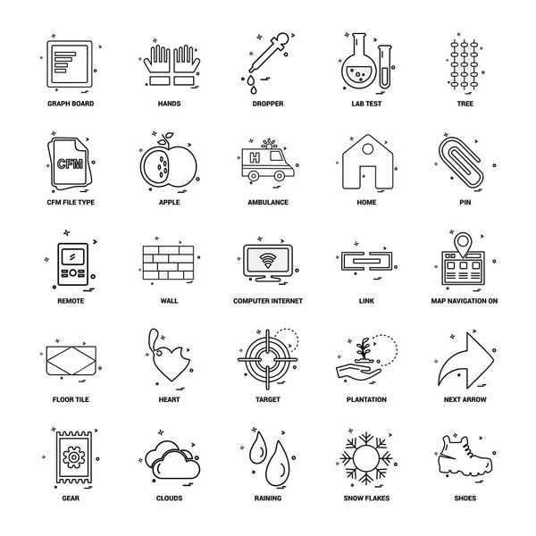 Business Concept Mix Lijn Icon Set — Stockvector