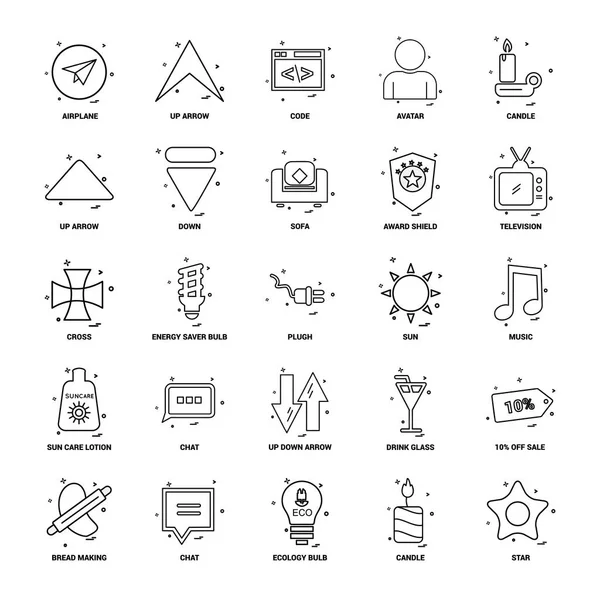 Business Concept Mix Lijn Icon Set — Stockvector