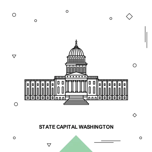 Capital Estatal Washington Ilustração Vetorial —  Vetores de Stock