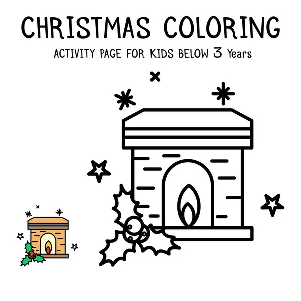 Libro Actvity Para Colorear Navidad Para Niños Menores Años — Vector de stock