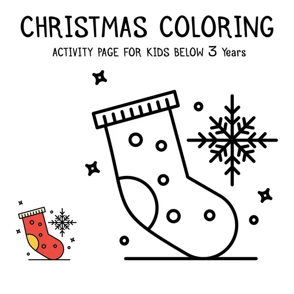 Libro Actvity Para Colorear Navidad Para Niños Menores Años — Vector de stock