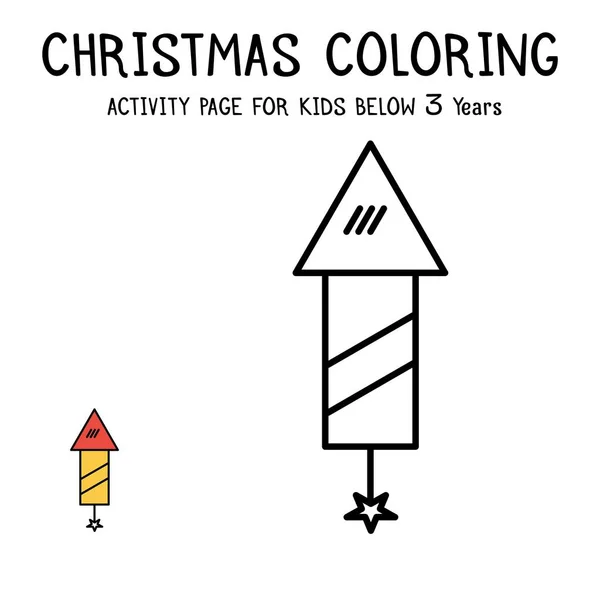 Libro Actvity Para Colorear Navidad Para Niños Menores Años — Vector de stock