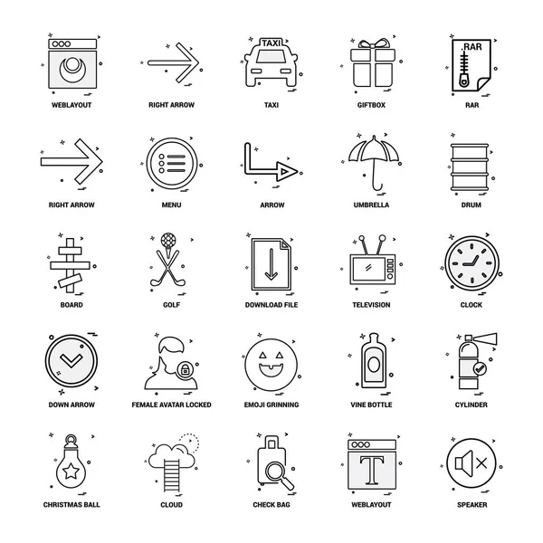 Biznesowych Koncepcji Mix Linia Icon Set — Wektor stockowy