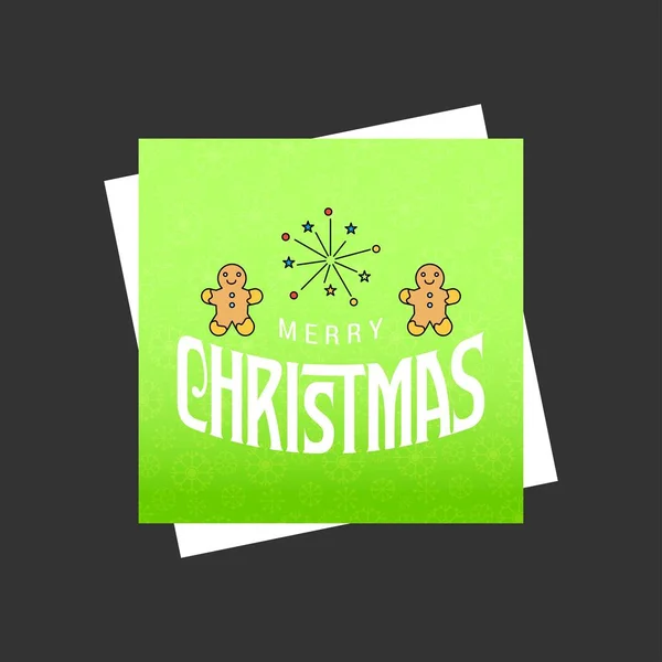 Christmas Card Design Elegant Design Green Background — Stock Vector