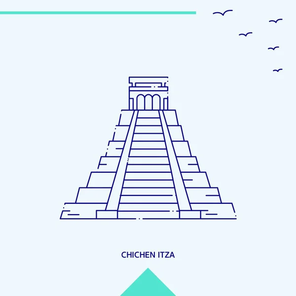 Chichen Itza Panorama Vektorové Ilustrace — Stockový vektor