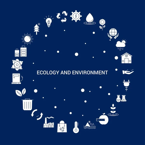 Ecología Creativa Medio Ambiente Icono Antecedentes — Vector de stock