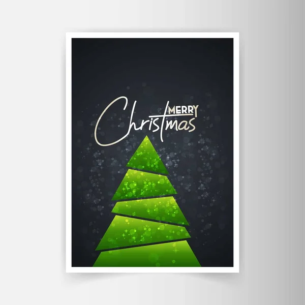 Christmas Invitation Card Creative Design Dark Backgrou — Stock Vector