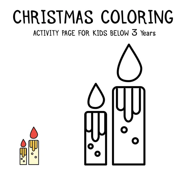 Libro Actvity Para Colorear Navidad Para Niños Menores Años — Vector de stock