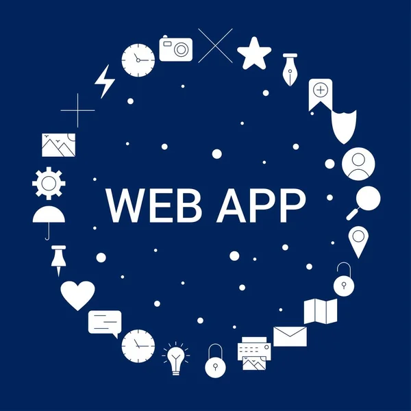Creatieve Web App Pictogram Achtergrond — Stockvector