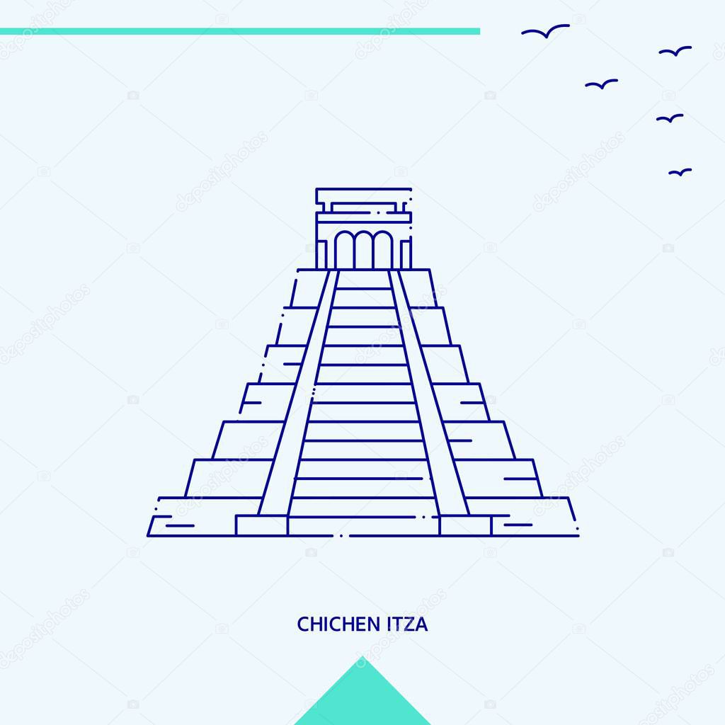 CHICHEN ITZA skyline vector illustration