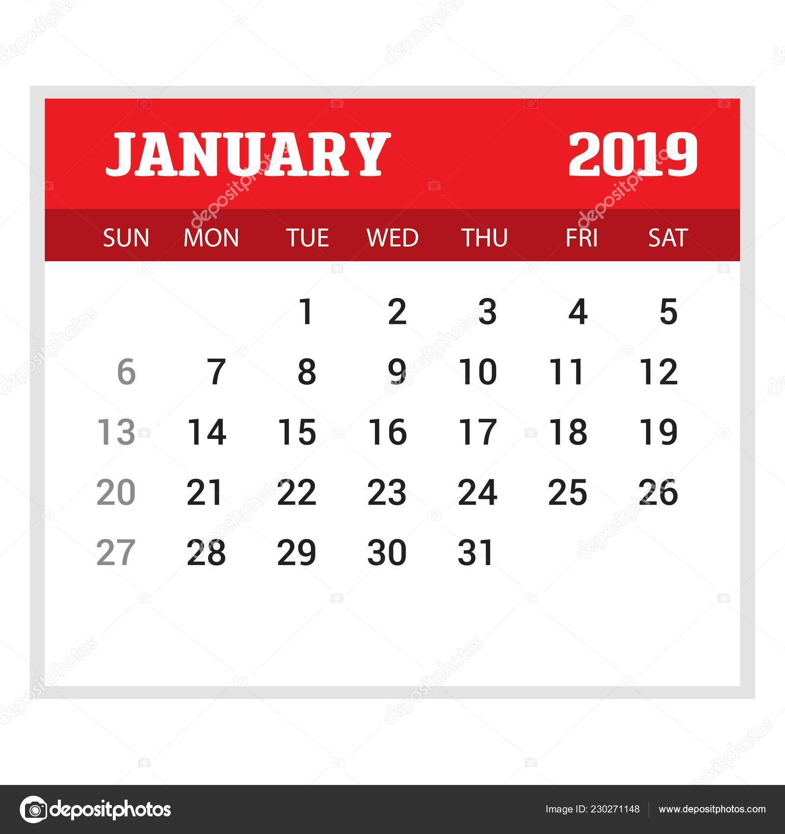 2019 happy new year january calendar template christmas background