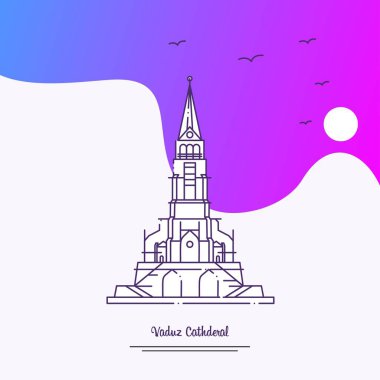 Seyahat Vaduz Cathderal Poster şablonu 