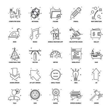 25 iş kavramı Mix satır Icon set